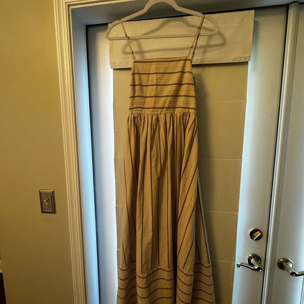 Striped Beige Maxi Dress